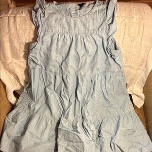 Light Blue Ruffle J Crew Sleeveless Dress